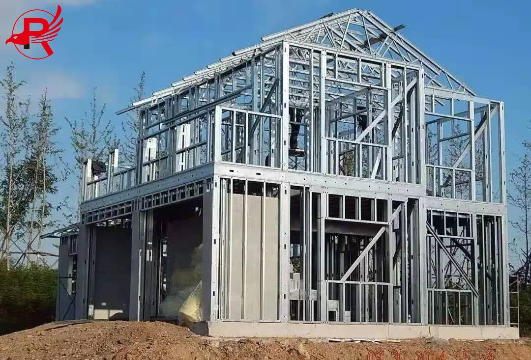 A steel structure house built on a hill