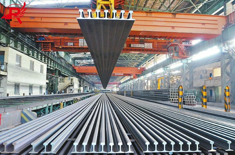 Pictures of steel rails in transportation