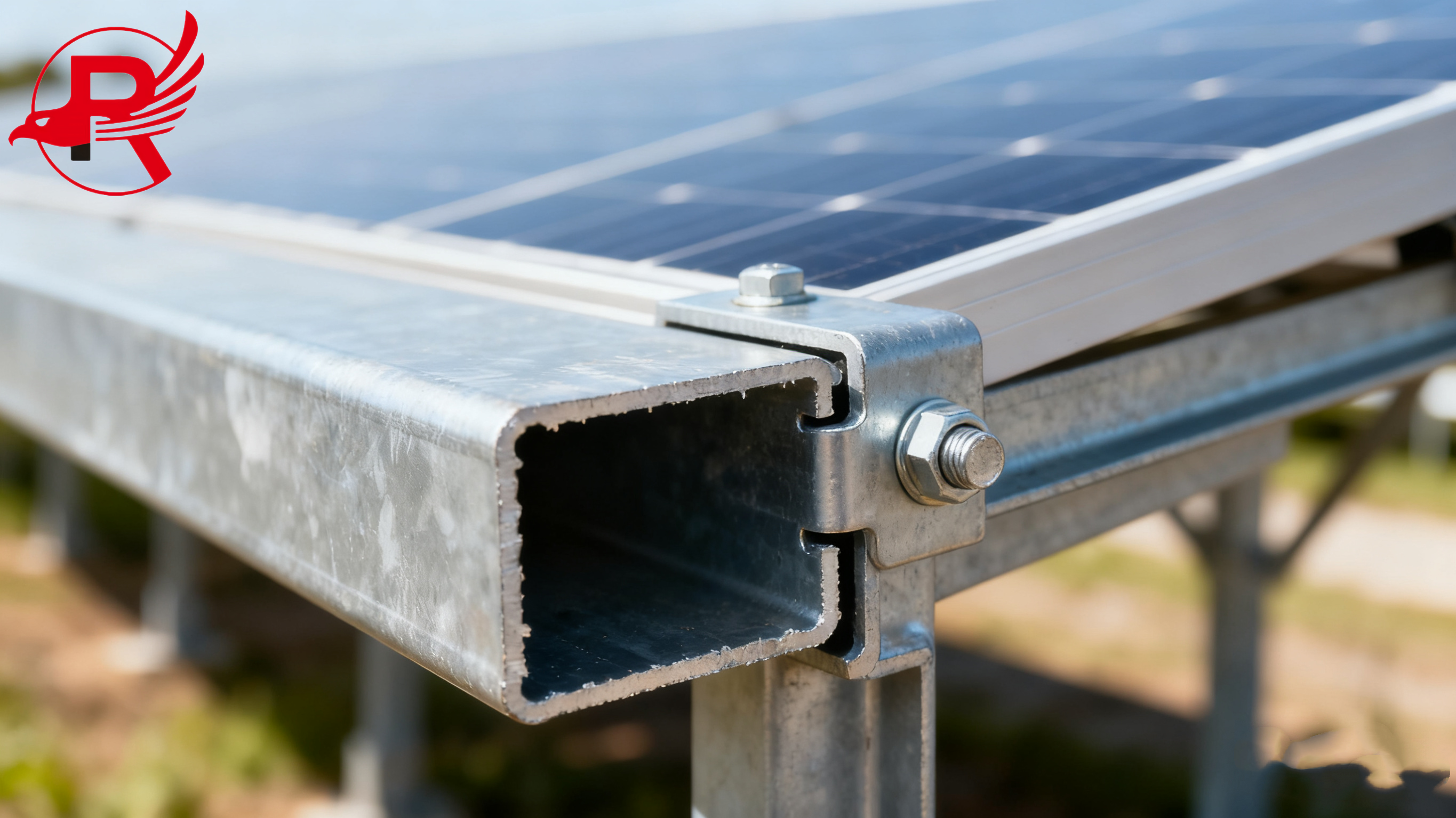 C-shaped steel on solar panels