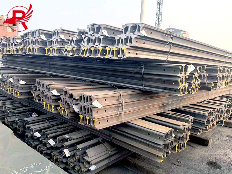 Some steel rails are arranged crosswise