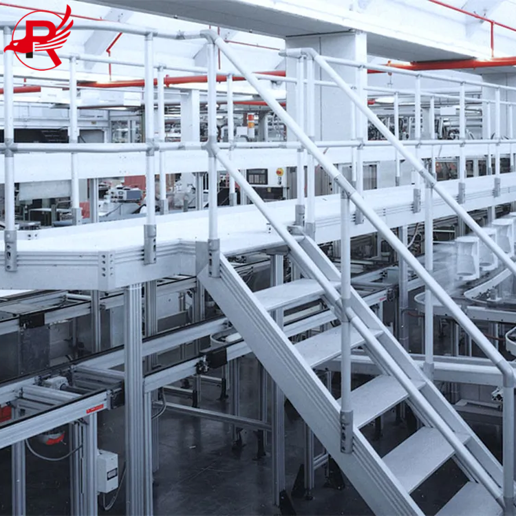 Industrial steel staircases with galvanized anti-corrosion coating