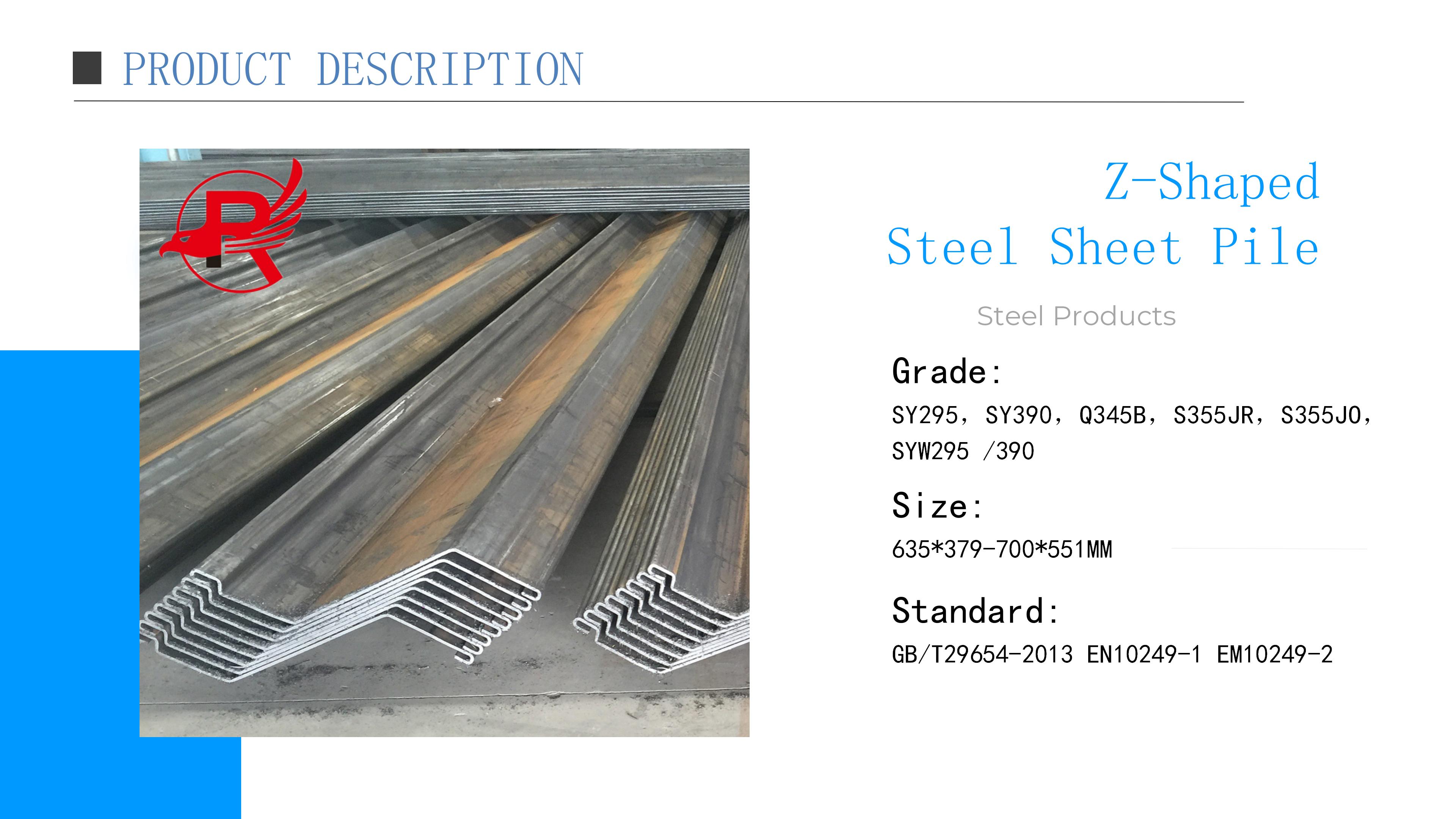 Custom High Quality Cold Z-Shape Sheet Piling Sy295 400×100 Steel Pipe Pile  Manufacturer and Supplier | Royal