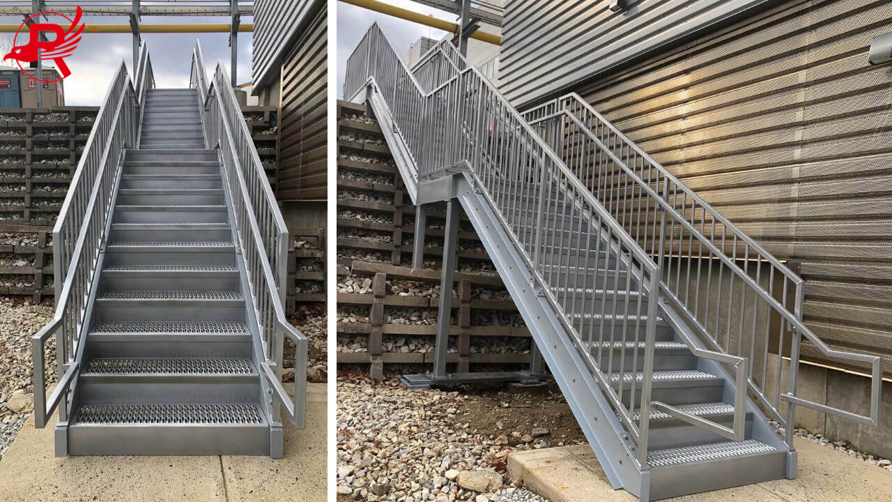 Galvanized steel staircase product display