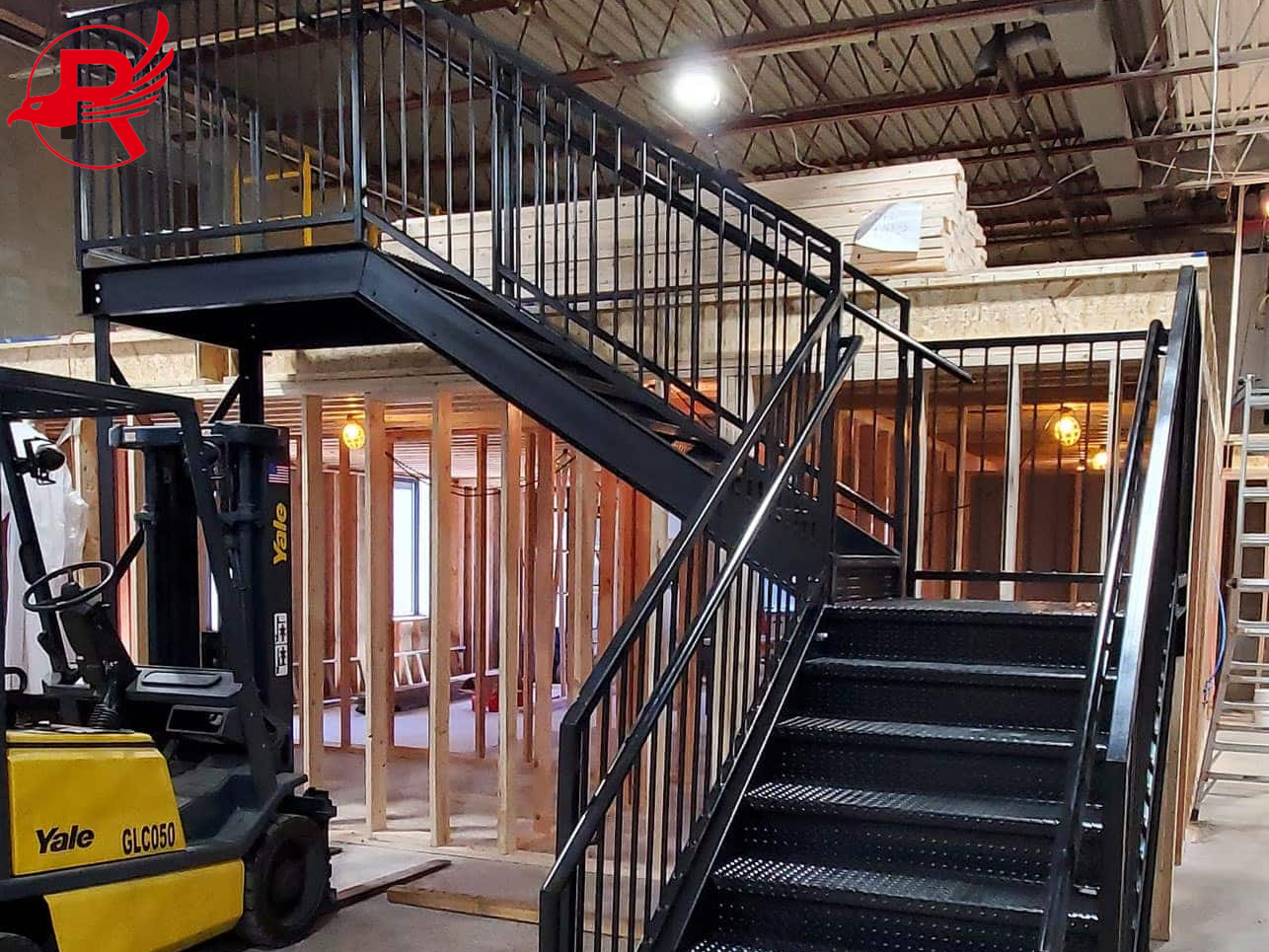 L-Shaped Steel Stairs