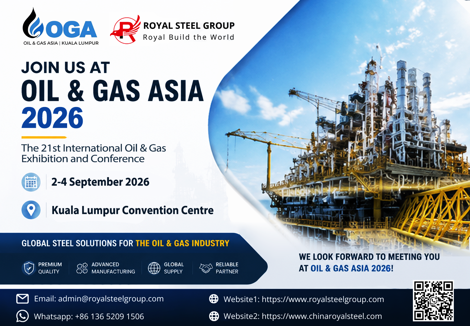 Royal Steel Group, OGA 2026 Malaysia, API steel pipe, ASEAN oil & gas