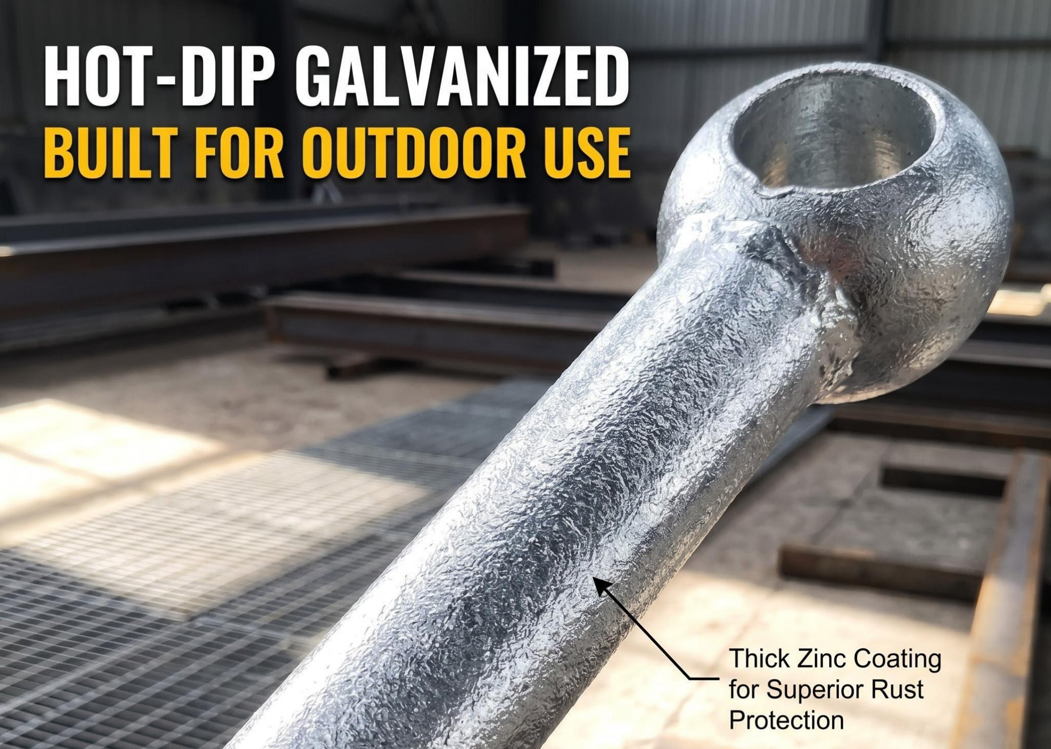 hot-dip galvanized steel stair handrail