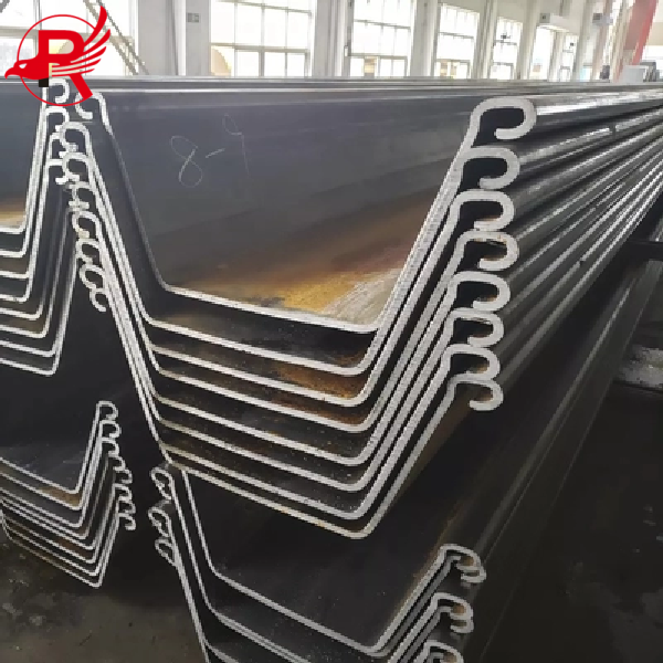 U-shaped steel sheet piles in the factory