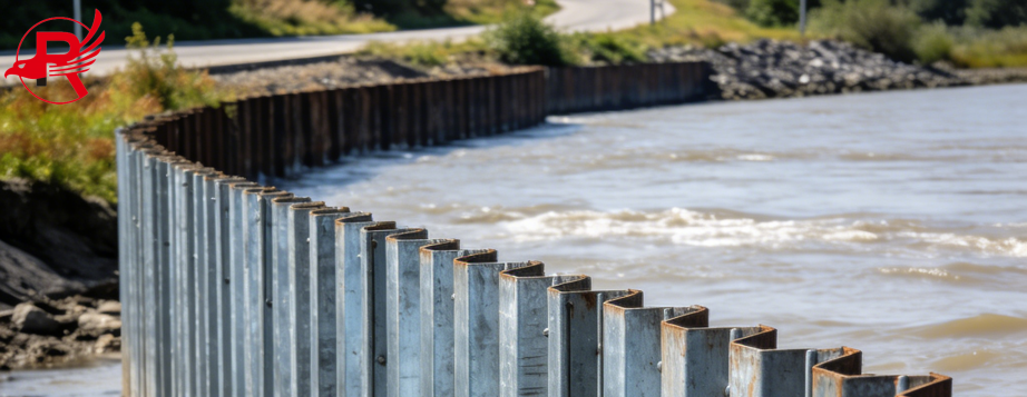 Steel Sheet piles - Flood control construction in the Philippines
